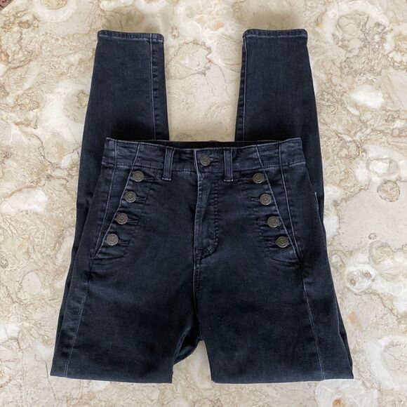 Gap Sailor Panel Button Front True Skinny High Rise Jeans - Picture 1 of 15